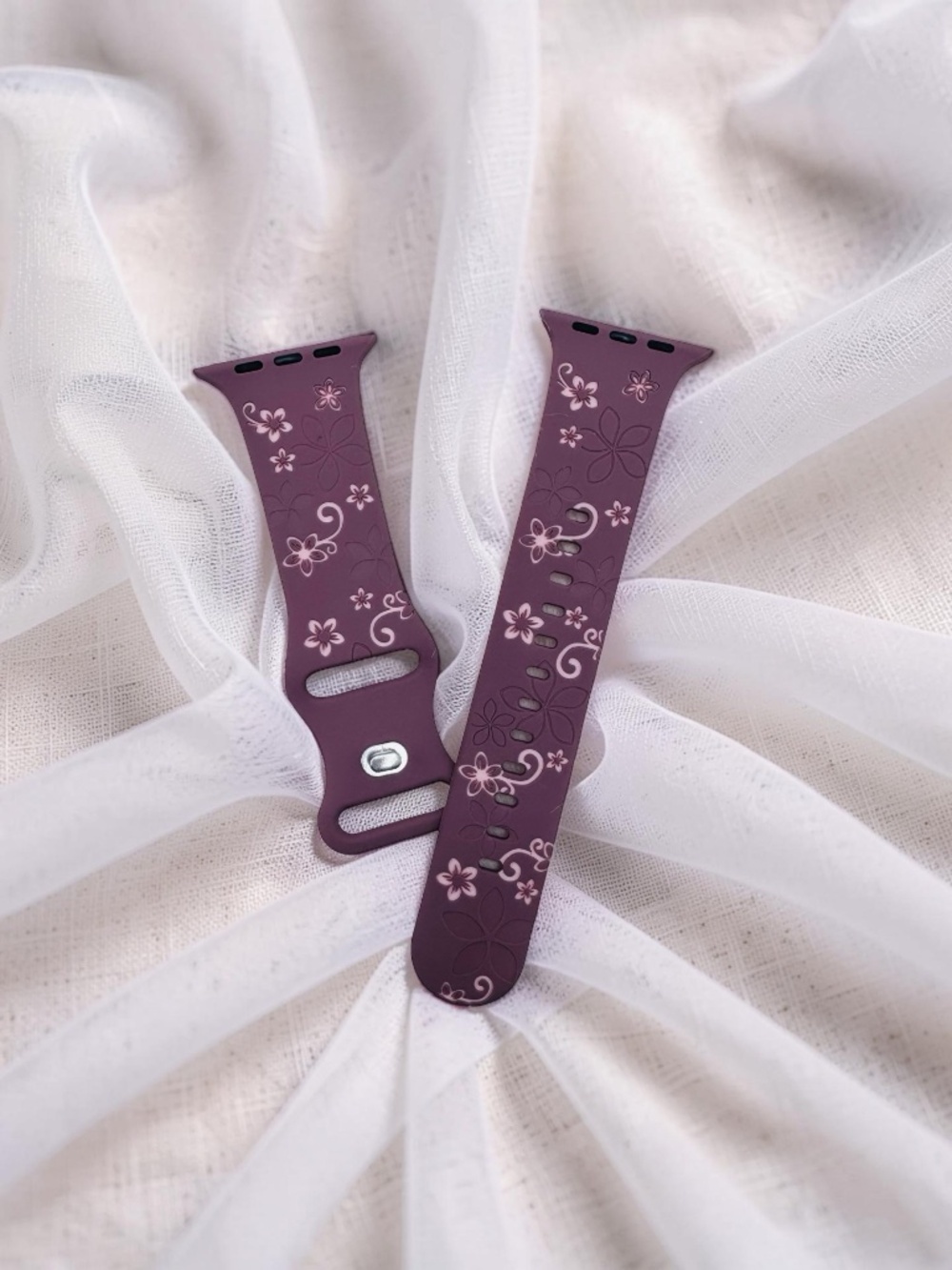 New Floral  Design Apple Watch Bands  42mm 44mm 45mm 49mm Purple Mauve